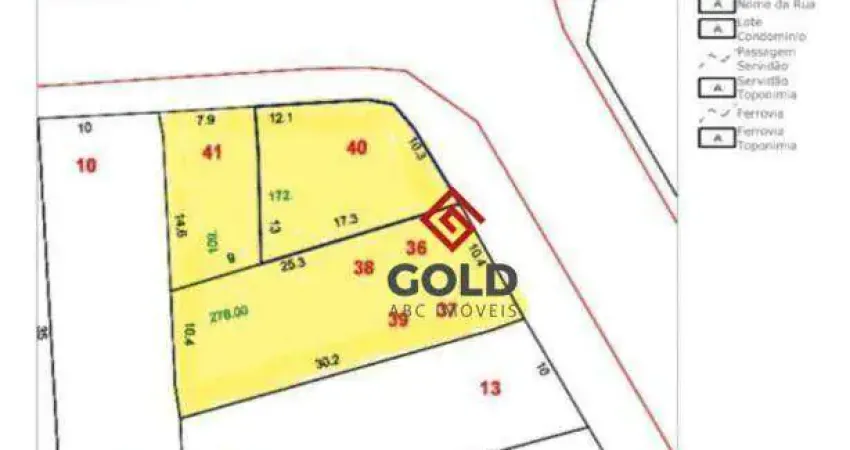 Terreno para alugar, 600 m² por r$ 60.000,00/mês - jardim - santo andré/sp