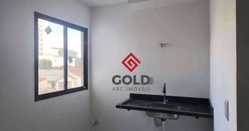 Kitnet com 1 dormitório para alugar, 20 m² por r$ 1.400,00/mês - vila são pedro - santo andré/sp