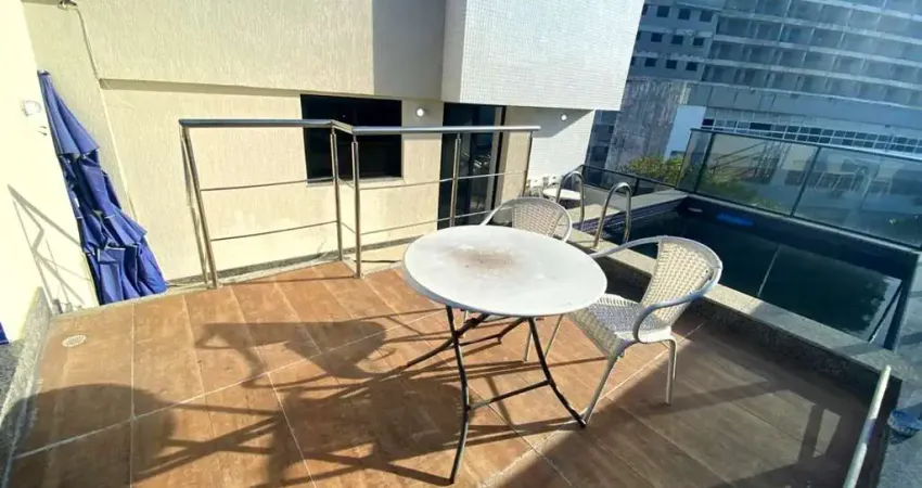 Cobertura em ondina, salvador-ba: 2 quartos, 120m², 2 banheiros, 2 salas, 2 garagens, mobiliado com salão de festas e academia.