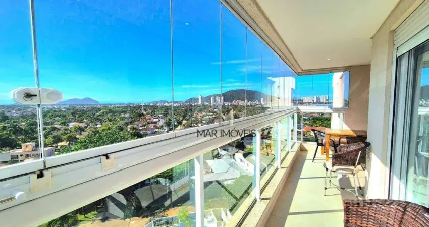 Apartamento em prédio NOVO com lazer de clube, linda vista panorâmica na região da praia da Enseada no Guarujá!