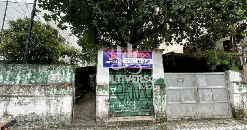 Lote à venda, no bairro Embaré em Santos