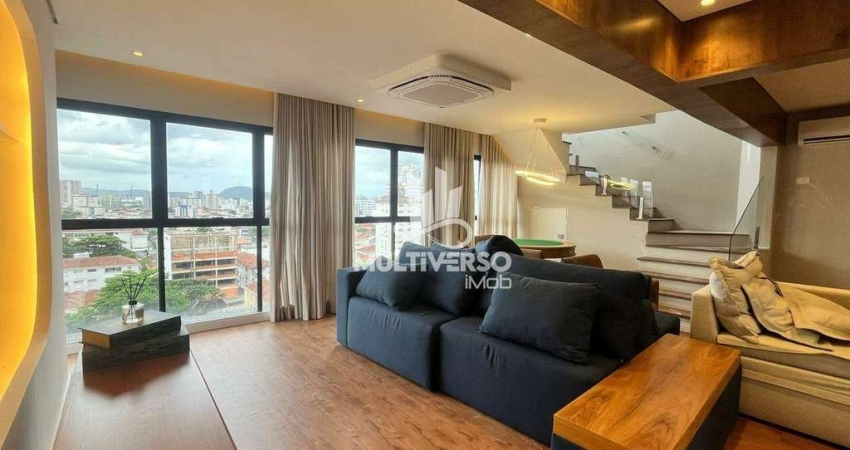 Cobertura Triplex 175m² com Área Gourmet e Piscina Privativa – Boqueirão, Santos