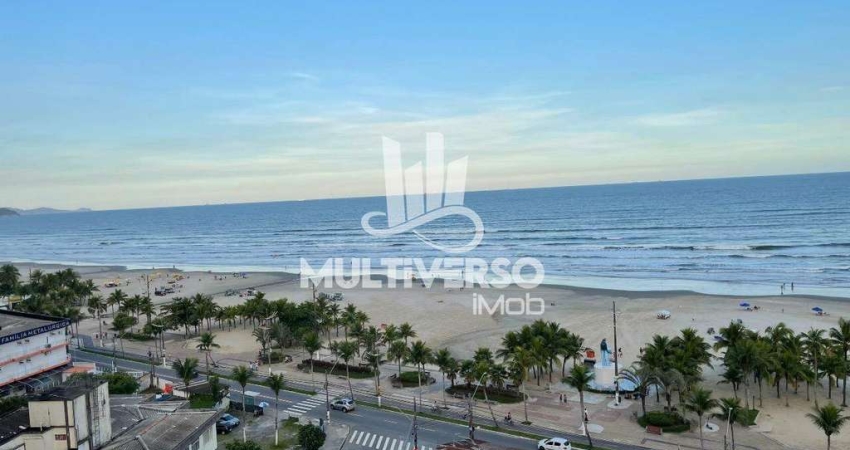 Vista ampla do mar de todo apto. 2 Dorm. 1 suíte