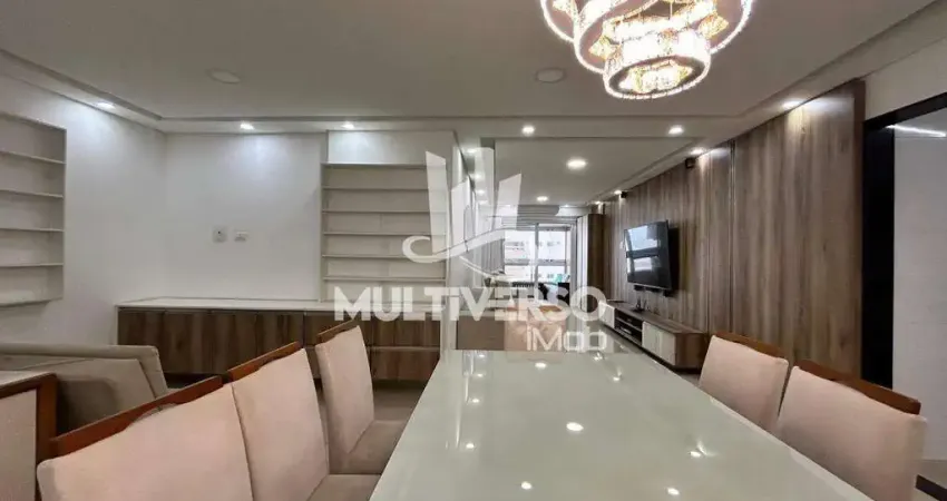 Apartamento mobiliado com vista para o mar, varanda gourmet e 2 suítes em aviação, praia grande