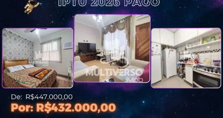 Apartamento térreo com quintal 02 dormitórios, 79m², vila belmiro , sala ampla, ótima localização, r$447.000,00