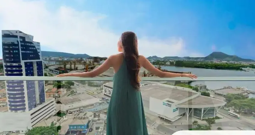 Apartamento semi mobiliado na ponta da praia - 2 dorms sendo 1 suíte