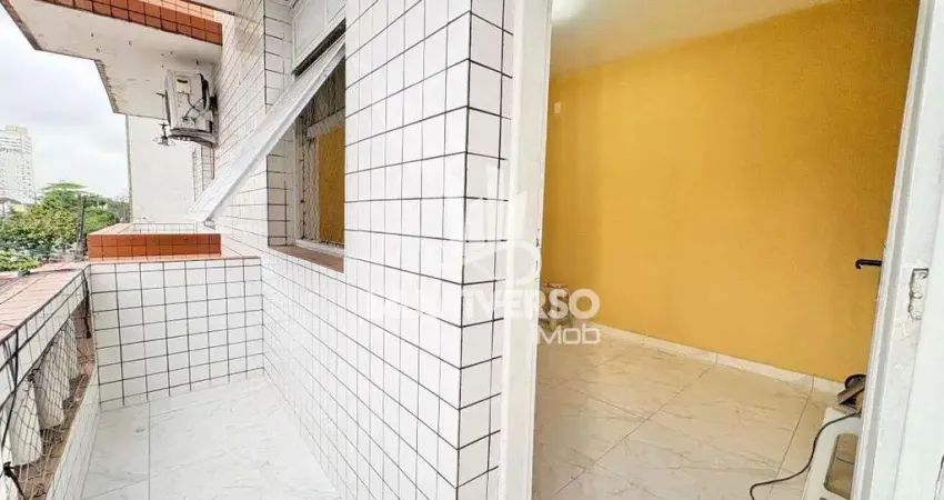 Apartamento 2 dormitórios com varanda frente na vila belmiro em santos