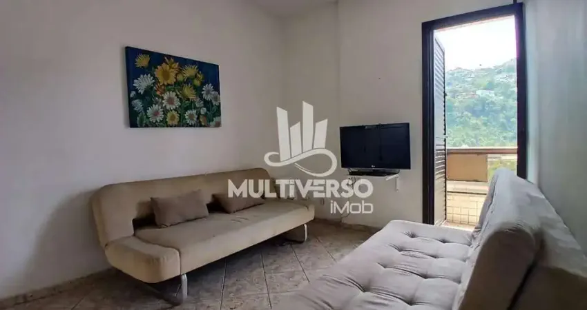Apartamento 02 dormitórios com sacada vaga de garagem e elevador frente mar - jose menino - santos