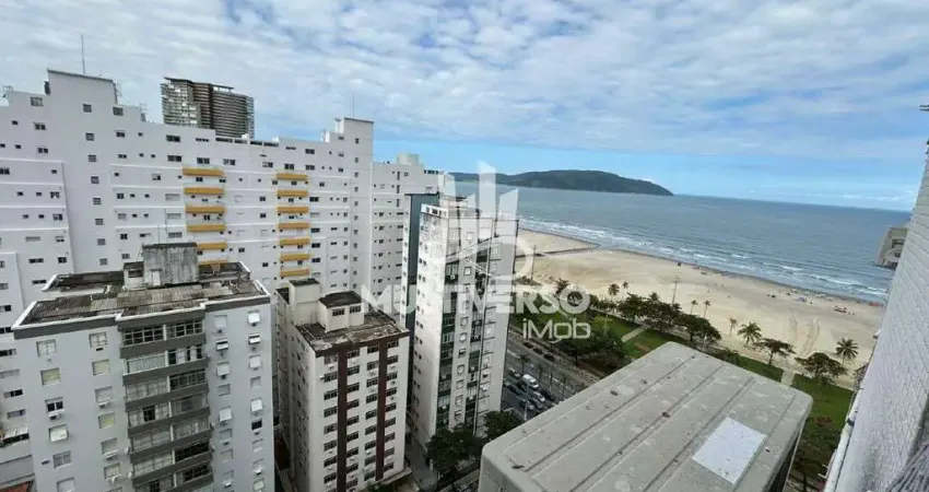 Apartamento frente praia pé na areia vista mar em santos para locação