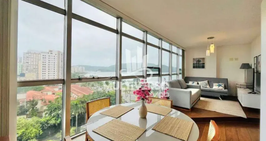 Apartamento sensacional com vista mar na aparecida em santos