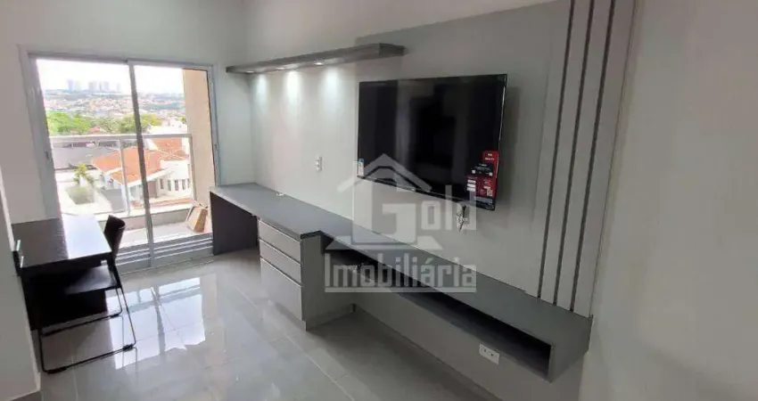 Apartamento tipo Kitnet - Novo -  Semimobiliado - 1 dormitório para alugar, 34 m² por R$ 2.220/mês - Ribeirânia -  Unaerp -Ribeirão Preto/SP