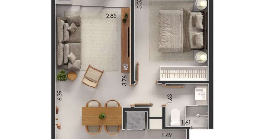 APARTAMENTO DE REPASSE COM 1 SUÍTE NA PRAIA DO TENÓRIO.