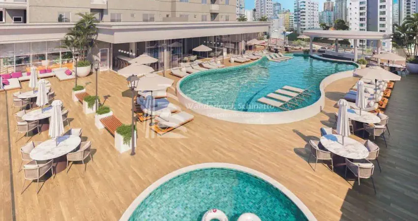 Apartamento com 3 suítes e área de lazer incrível, meia praia, itapema - sc