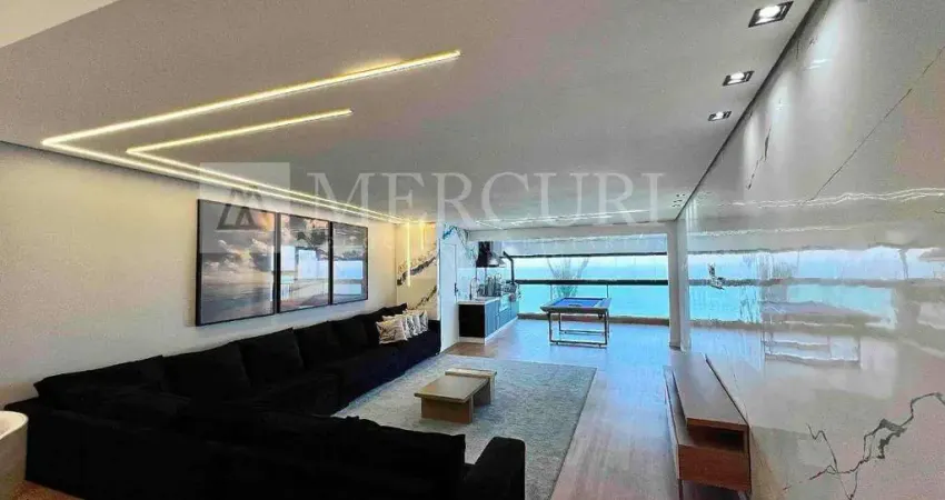 Apartamento no Guarujá, Praia das Pitangueiras, Frente para o Mar, 3 Suítes, Reformando e Com Varanda Gourmet - Mercuri Imóveis - Imobiliária no Guaru