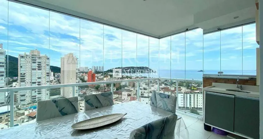 Apartamento no guarujá, 2 quartos, sendo 1 suíte e varanda gourmet com vista para o mar - mercuri imóveis - imobiliária no guarujá