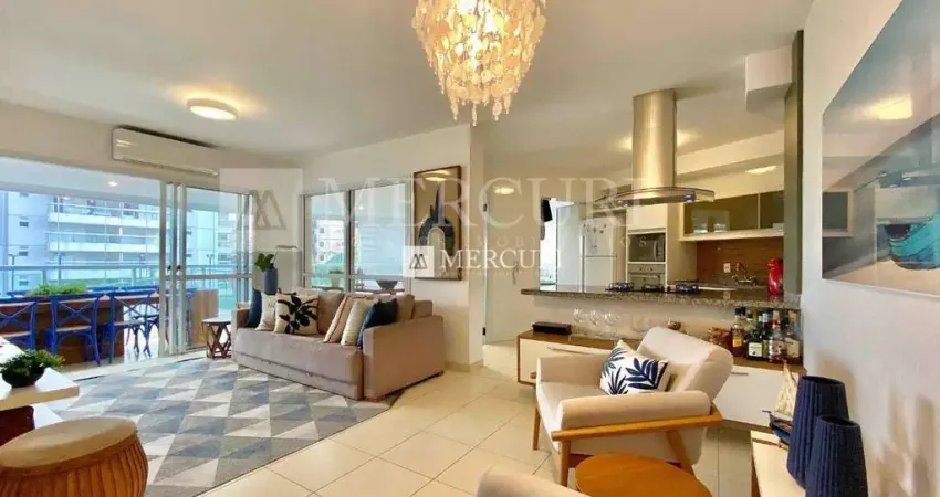 Apartamento no guarujá, condomínio ventura, enseada, 3 quartos, sendo 1 suíte e varanda gourmet - mercuri imóveis - imobiliária no guarujá