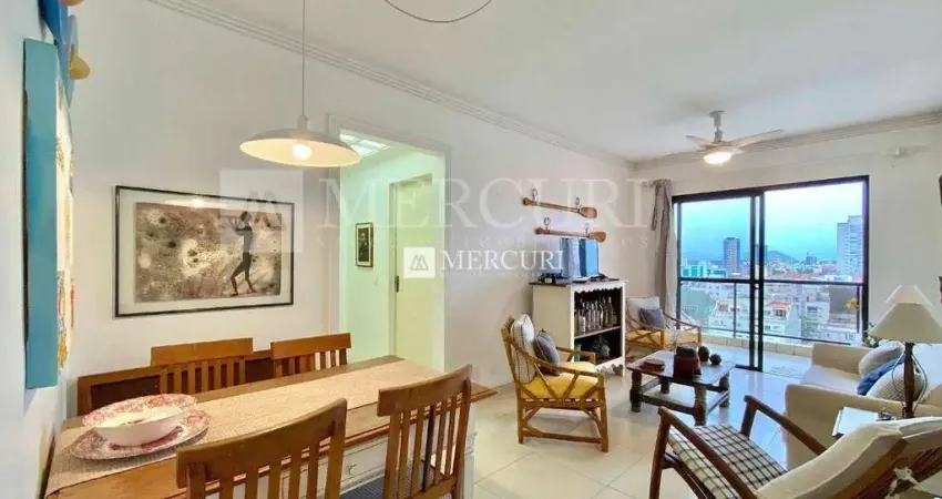 Apartamento no guarujá, enseada, 2 quartos, sendo 1 suíte e sacada - mercuri imóveis - imobiliária no guarujá.