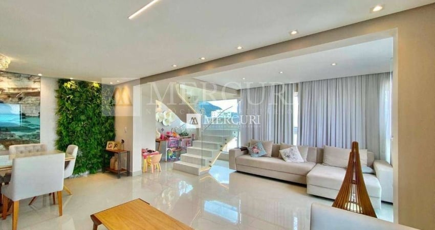 Cobertura Duplex no Guarujá, Pitangueiras, Com Vista Mar e Área Gourmet, 3 Quartos.