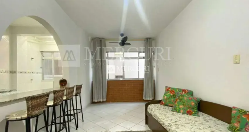 Apartamento no guarujá, pitangueiras 1 quarto, sala com 2 ambientes e próximo à praia - mercuri imóveis - imobiliária no guarujá
