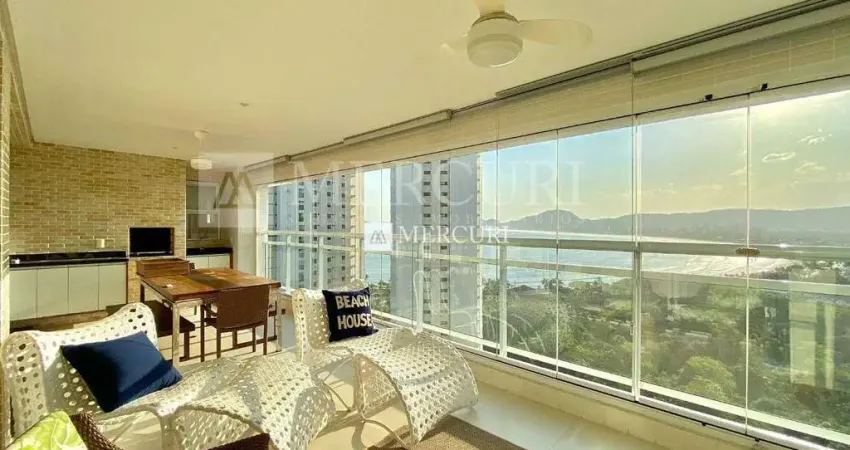 Apartamento no guarujá, enseada, 3 quartos, sala para 2 ambientes e varanda gourmet - mercuri imóveis - imobiliária no guarujá