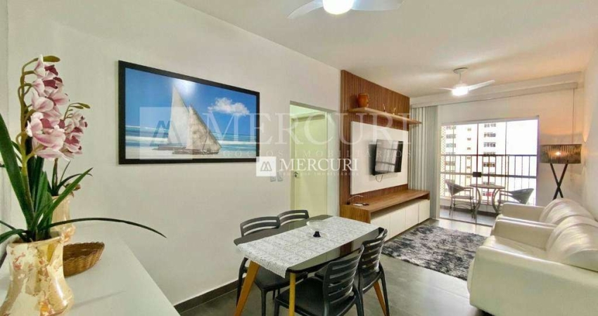 Apartamento no Guarujá, Pitangueiras, com Vista Mar Parcial, com 2 Quartos.