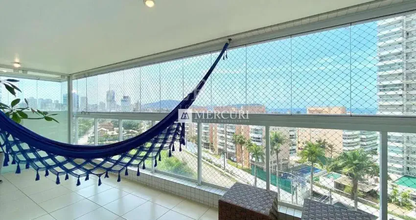 Apartamento no guarujá, enseada, 3 quartos, sendo 1 suíte e varanda gourmet - mercuri imóveis - imobiliária no guarujá.