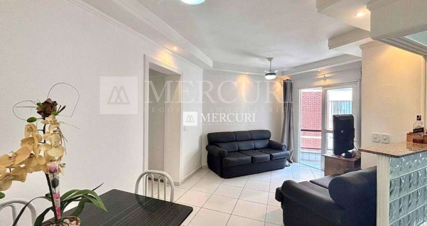 Apartamento no Guarujá, Enseada, Sacada e 2 Quartos