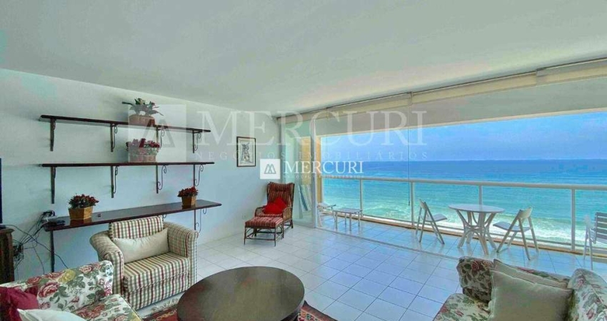 Apartamento no Guarujá, Pitangueiras, Frente para o Mar, Vista Mar com 4 Quartos
