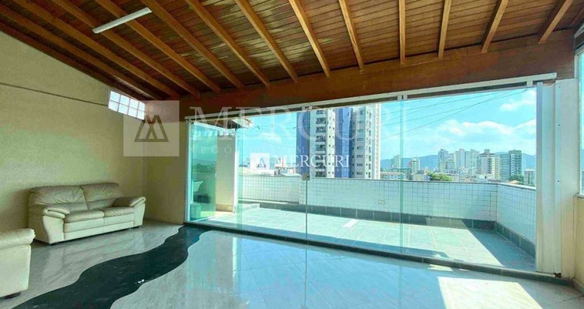 Cobertura duplex no Guarujá, Enseada,  churrasqueira e suítes