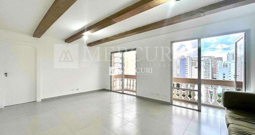 Apartamento no Guarujá, Pitangueiras, com Sacada. 3 Quartos