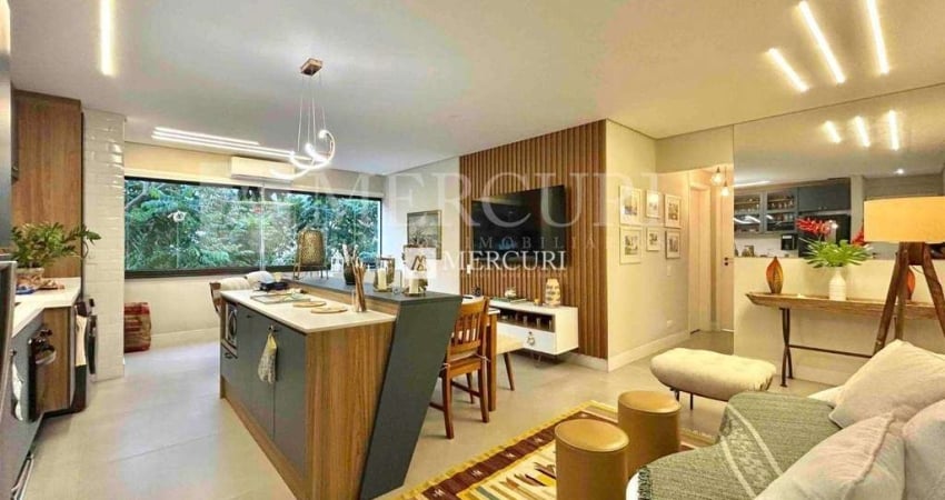 Apartamento no Guarujá, Enseada, Decorado com 2 Quartos