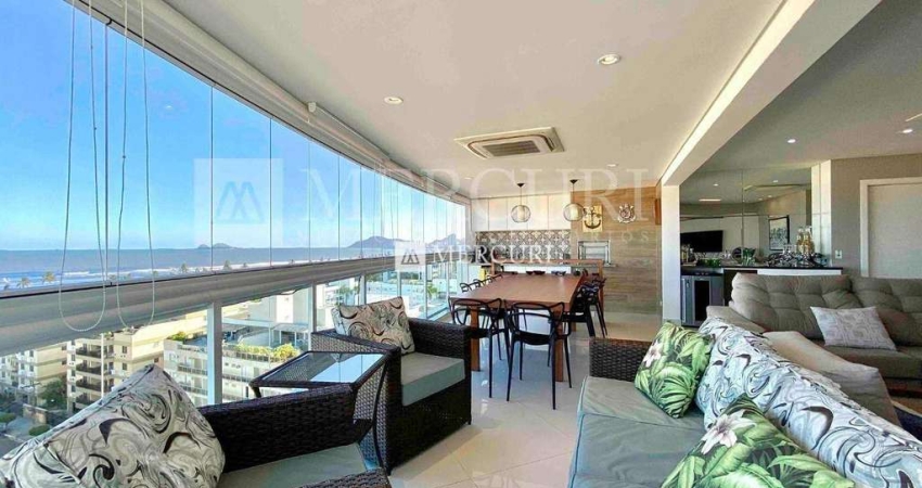 Apartamento no Guarujá, Enseada, Varanda Gourmet e Vista para o Mar