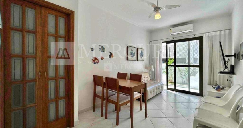 Apartamento no Guarujá, Enseada, Sacada, 1 Suíte e Mobiliado.