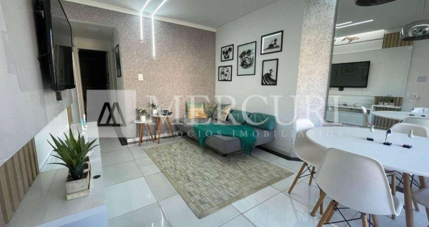 Apartamento no Guarujá, Astúrias, com Varanda Gourmet, 2 Quuartos - Mercuri Imóveis Guarujá.