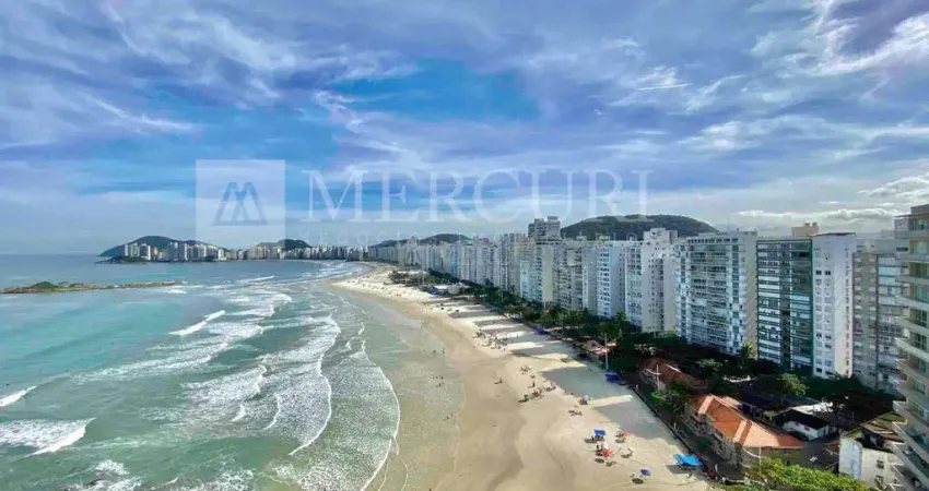 Apartamento no Guarujá, Pitangueiras, Frente para o mar, Vista mar, 3 quartos sendo suítes  Mercuri Imóveis Guarujá.