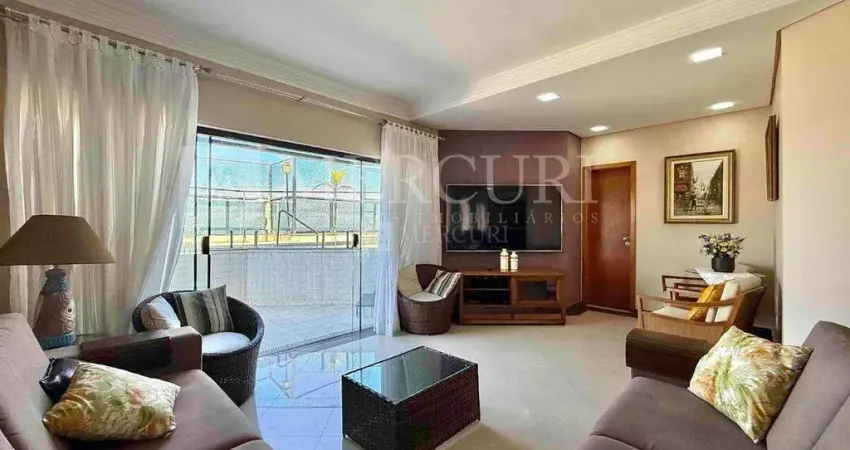 Cobertura no guarujá, enseada, 3 quartos, sala para 3 ambientes, área gourmet com vista mar e piscina- mercuri imóveis - imobiliária no guarujá