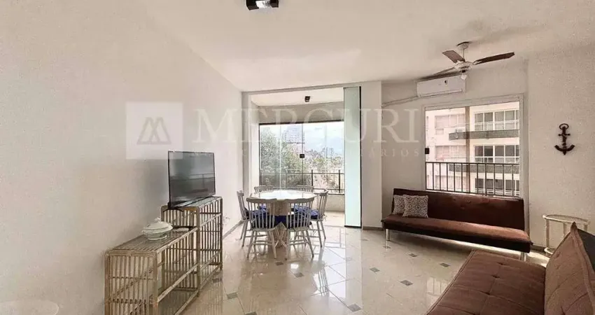 Apartamento no guarujá, pitangueiras, 3 quartos, sendo 1 suíte e sacada com vista para o mar - mercuri imóveis - imobiliária no guarujá