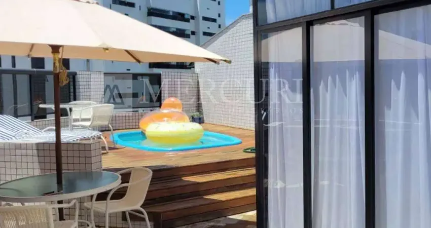 Cobertura no guarujá, astúrias, 2 quartos, sendo 1 suíte e piscina com churrasqueira - mercuri imóveis - imobiliária no guarujá