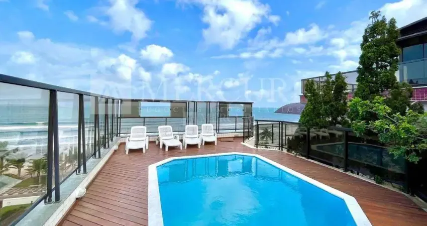 Cobertura no guarujá, tombo, duplex, 4 suítes, vista panorâmica do mar, piscina e churrasqueira - mercuri imóveis - imobiliária no guarujá