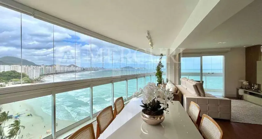 Apartamento no guarujá, astúrias, 3 quartos, sendo suítes, varanda gourmet com churrasqueira e vista mar - mercuri imóveis - imobiliária no guarujá