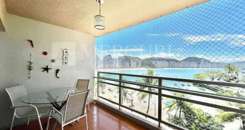 Apartamento no guarujá, astúrias, 2 quartos, sendo 1 suíte e sacada com vista total para o mar - mercuri imóveis - imobiliária no guarujá