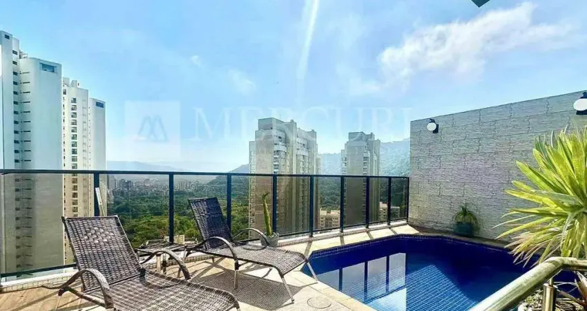 Cobertura no Guarujá, Enseada, 5 Suítes Área Goumert com Vista, Piscina Privativa e Vista Mar - Mercuri Imóveis - Imobiliária no Guarujá