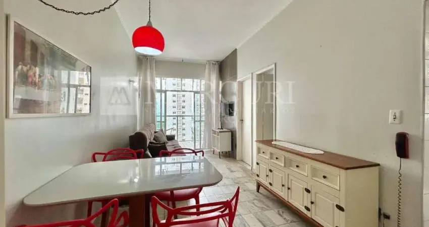 Apartamento no Guarujá, Pitangueiras, Vista Mar, 2 Quartos sendo 1 Suíte, Sala para 2 Ambientes e Sacada - Mercuri Imóveis - Imobiliária no Guarujá