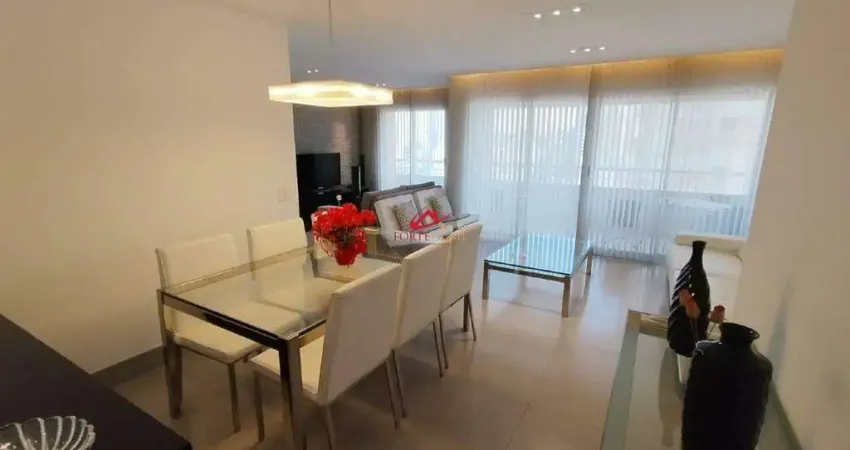 Apartamento no brooklin paulista, 3 dormitórios (1 suíte), mobiliado, varanda gourmet e 1 vaga