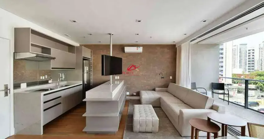 Apartamento mobiliado de 62 m² com 1 suíte e varanda na vila olímpia, sp