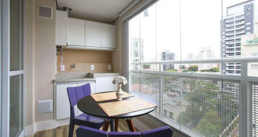 Studio mobiliado para aluguel no campo belo, frente, 26 m², 1 vaga