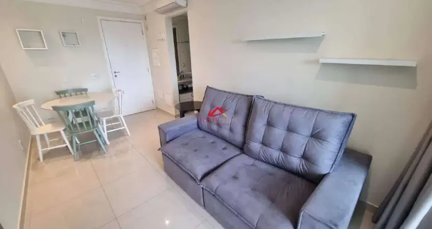 Apartamento mobiliado com um dormitório, uma vaga de garagem, locação, campo belo