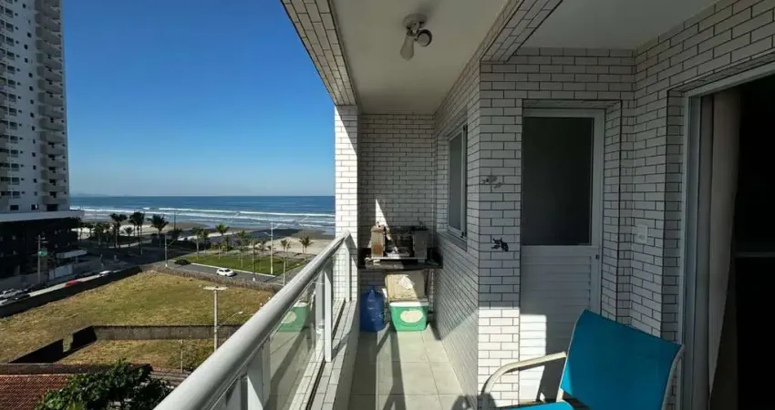 Apartamento com varanda gourmet com  vista mar e 1 dormitório à venda, 45 m² por R$ 315.000 - Caiçara - Praia Grande/SP