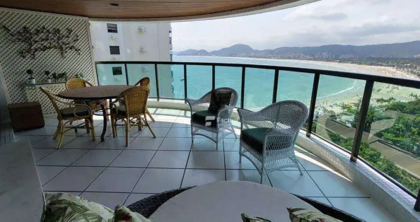Apartamento com 4 dormitórios, 224 m² - venda por r$ 2.500.000,00 ou aluguel por r$ 26.000,00/mês - tortugas - guarujá/sp