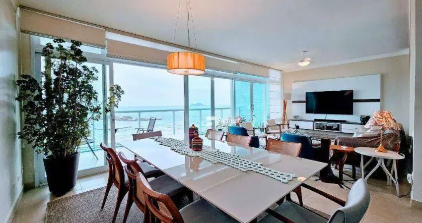 Apê frente mar com 4 suítes  à venda, 200 m² por r$ 1.850.000 - pitangueiras - guarujá/sp